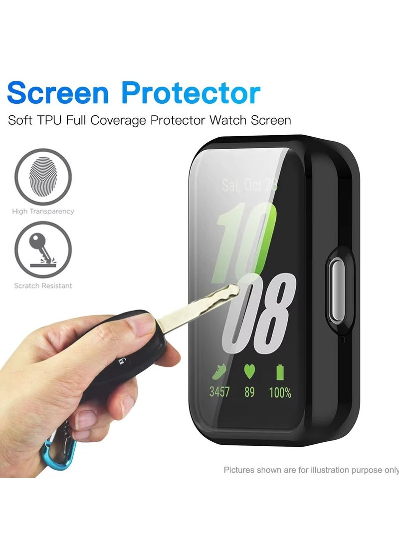 Generic - Plating Case For Samsung Galaxy Watch Fit 3 Smart Watch Strap Full Bumper TPU Protective Cover Accessories Screen Protector (Clear) - Image 1