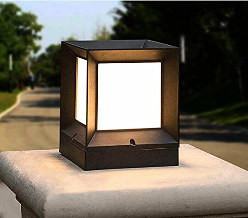 Lyse Decor Outdoor Gate Light, Lights for Boundary Pillar Lamp Cube Shape (Pack of 1,12watts, Black,Metal) - Image 1