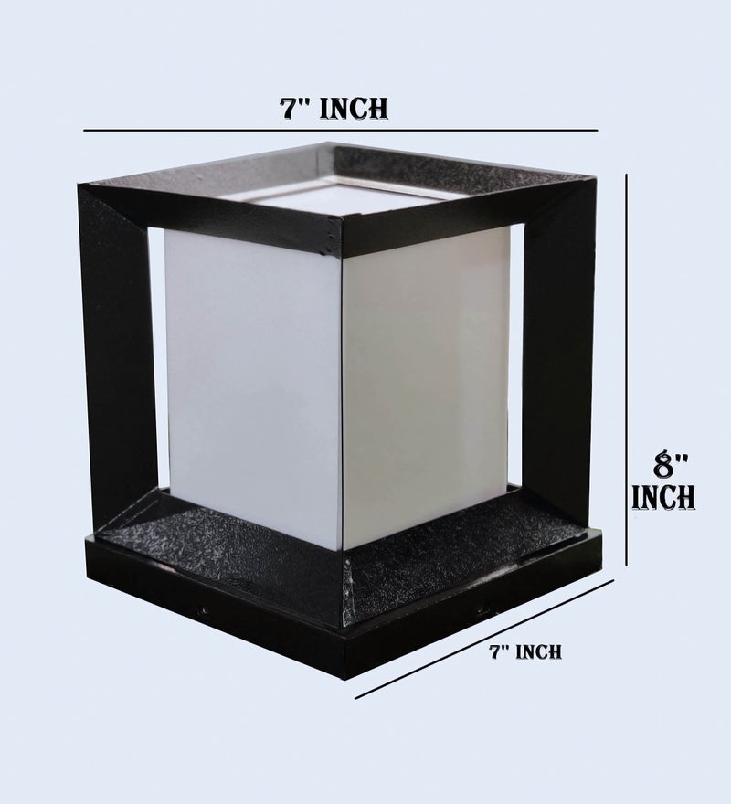 Lyse Decor Outdoor Gate Light, Lights for Boundary Pillar Lamp Cube Shape (Pack of 1,12watts, Black,Metal) - Image 4