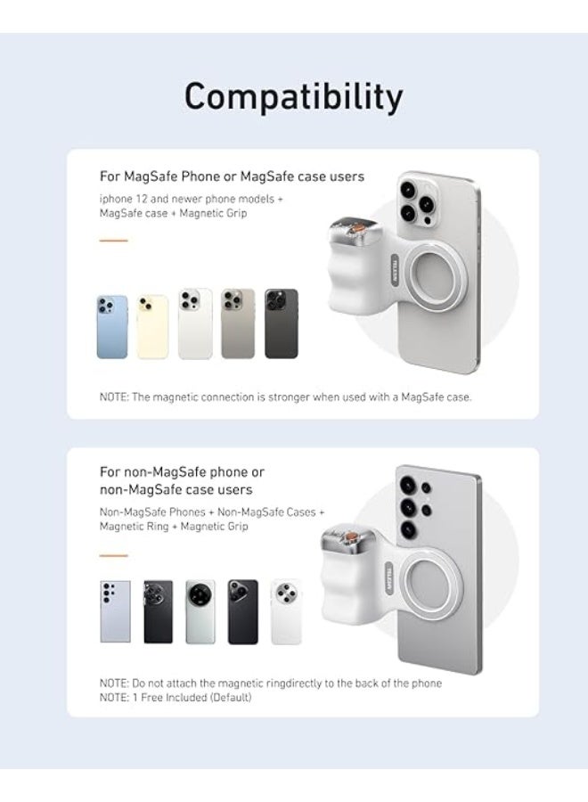 تيليسن TELESIN Fun Shot كاميرا الهاتف المغناطيسية DSLR قبضة مصراع نمط لـ Magsafe iPhone & Android مع زر مصراع لاسلكي قابل للفصل - قبضة رسمية - حامل مقبض هاتف مريح مريح - Image 4