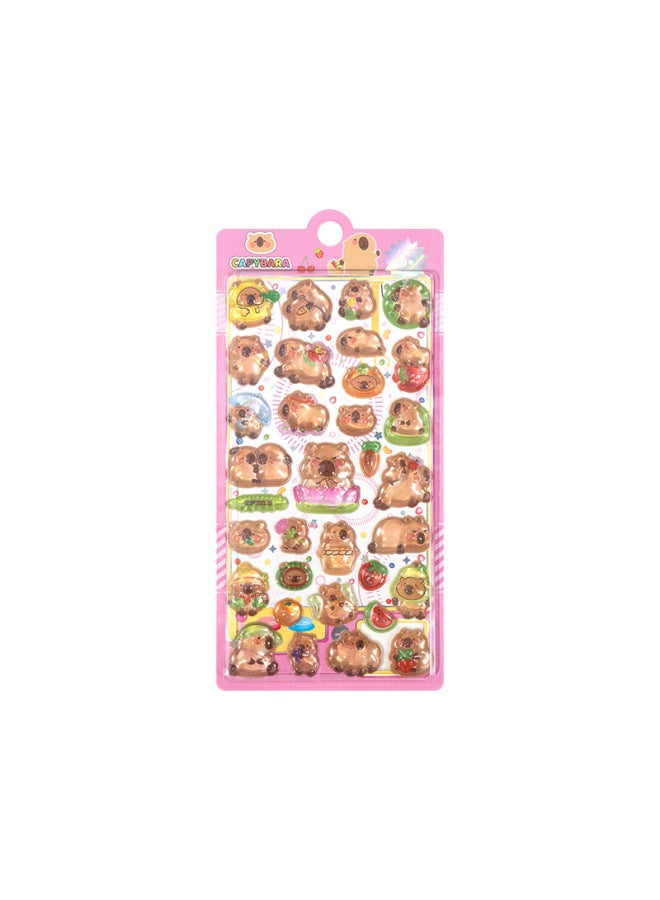Flash Hot Shimmer Stickers 3d Relief Stickers Solid Children's Cartoon Animal Crystal Phone Case Decorations - Image 1