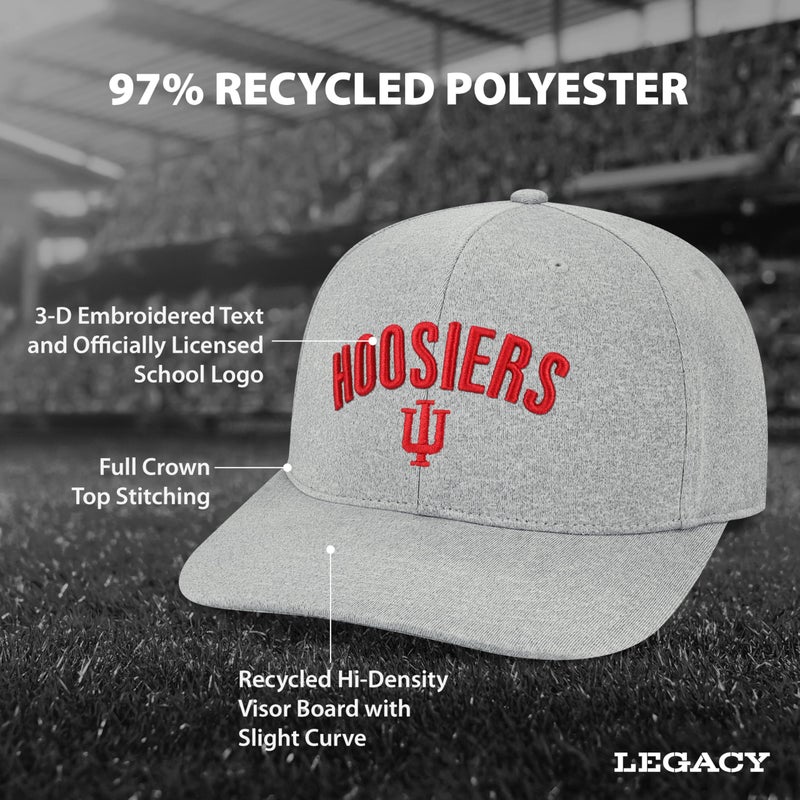 Legacy NCAA Officially Licensed Baseball Hat, Indiana Hoosiers, Lightweight Cap for Men & Women, Back Nine Adjustable (B9A), Heather Grey, One Size Fits Most, Adjustable Closure - Image 3