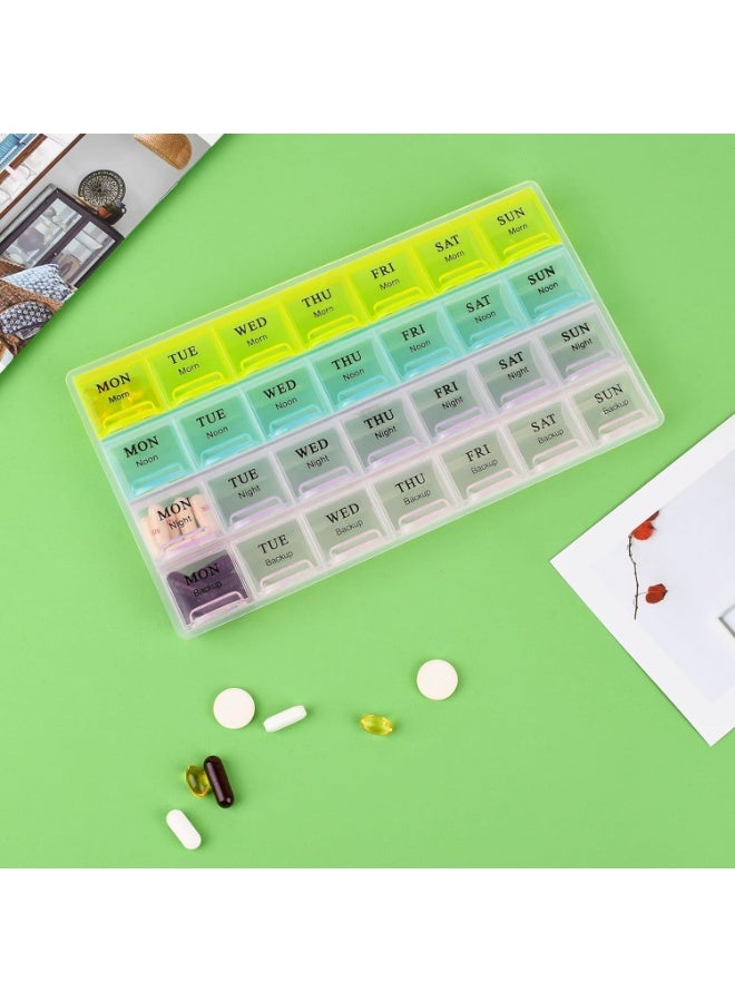 Large 7-Day Weekly Pill Organizer for Daily Use and Seniors – 4 Times a Day Medicine Box with 28 Spacious Compartments, Moisture-Resistant, Easy-Open and Removable Lids, Practical and Clear Design, Portable for Home and Travel - Image 2