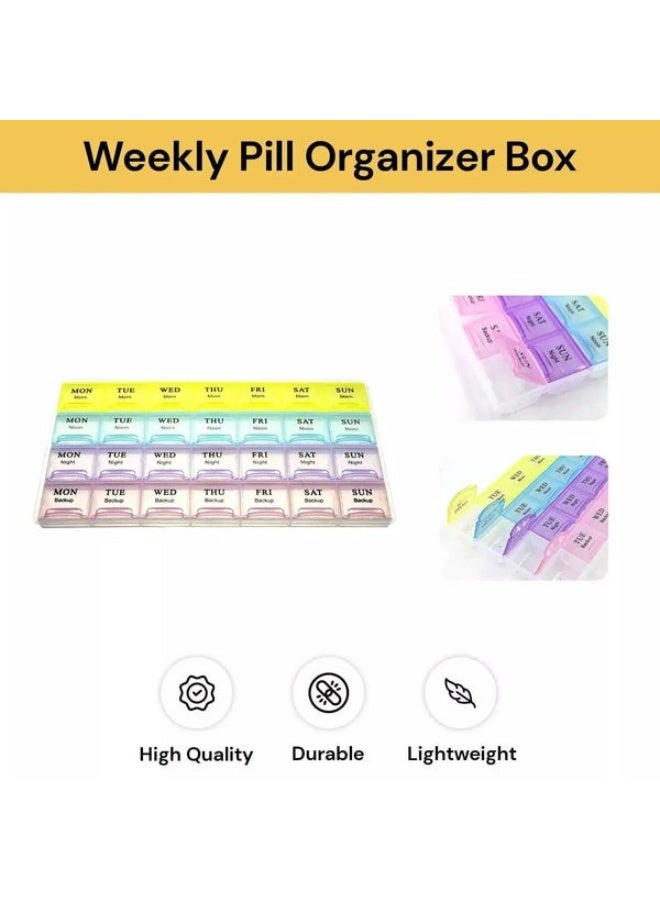 Large 7-Day Weekly Pill Organizer for Daily Use and Seniors – 4 Times a Day Medicine Box with 28 Spacious Compartments, Moisture-Resistant, Easy-Open and Removable Lids, Practical and Clear Design, Portable for Home and Travel - Image 4