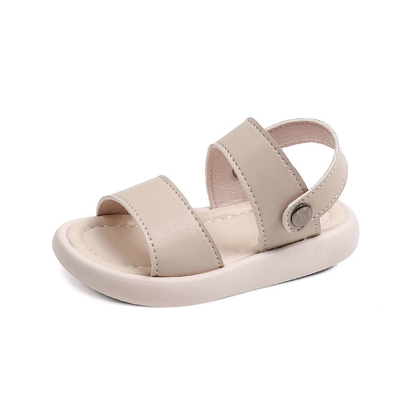Sandals Children'S Soft-Soled Sandals Leather Comfortable Home Slippers Dual-Use Korean-Style Solid Color Simple - Image 1