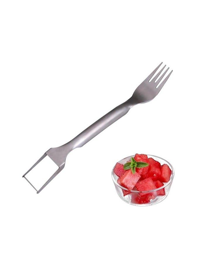 general 2-in-1 Watermelon Slicer Cutter, Stainless Steel Watermelon Fork Slicer Watermelon Cutting Artifact for Home Camping Kitchen Gadget - Image 1