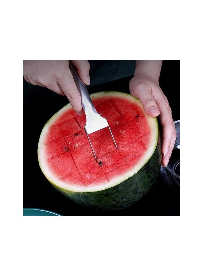 general 2-in-1 Watermelon Slicer Cutter, Stainless Steel Watermelon Fork Slicer Watermelon Cutting Artifact for Home Camping Kitchen Gadget - Image 2