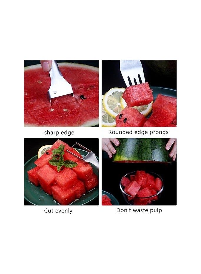 general 2-in-1 Watermelon Slicer Cutter, Stainless Steel Watermelon Fork Slicer Watermelon Cutting Artifact for Home Camping Kitchen Gadget - Image 3