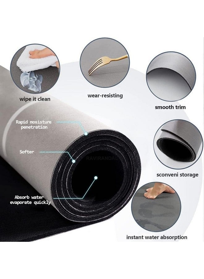 Home-Cloud حصائر مطبخ مطاطية HomeCloud للأرضية مجموعة من 2 قطعة | غير قابلة للانزلاق، سجادات ناعمة ماصة للماء للمطبخ، وغسيل الملابس، والممرات | 120x40 سم، 40x60 سم | سمك 4 مم (فخامة_كحلي) - Image 3