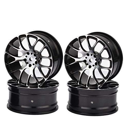LAFEINA Aluminum Alloy Wheel Rims for 1:10 RC Drift On-Road Racing Car Touring Upgrade Parts (Black) - Image 4
