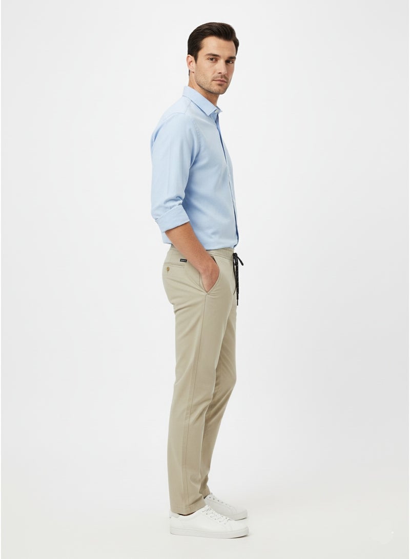 Simplicity Men's Relaxed Fit Chino Jogger Pants - Cotton Blend, Drawstring Elastic Waist, Casual Trousers With Pockets - Image 2