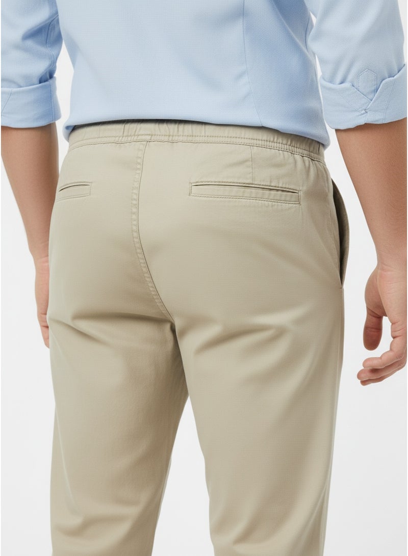 Simplicity Men's Relaxed Fit Chino Jogger Pants - Cotton Blend, Drawstring Elastic Waist, Casual Trousers With Pockets - Image 3