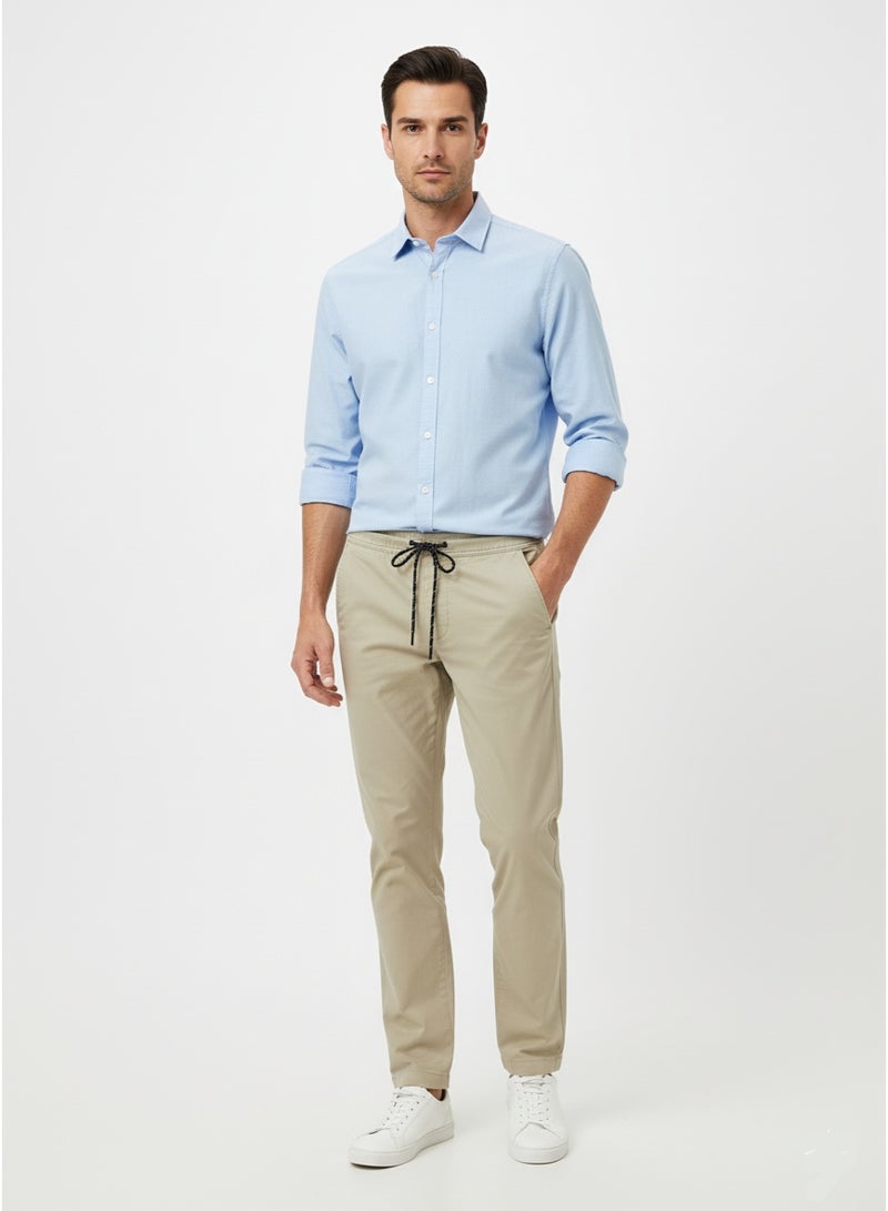 Simplicity Men's Relaxed Fit Chino Jogger Pants - Cotton Blend, Drawstring Elastic Waist, Casual Trousers With Pockets - Image 1