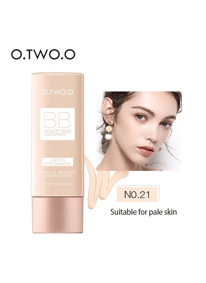 O.TWO.O BB Beauty Skin Nude Effect,Lasting Performance ,Instant Oil-Absorbing Coverage Cream -ivory white  - Image 2