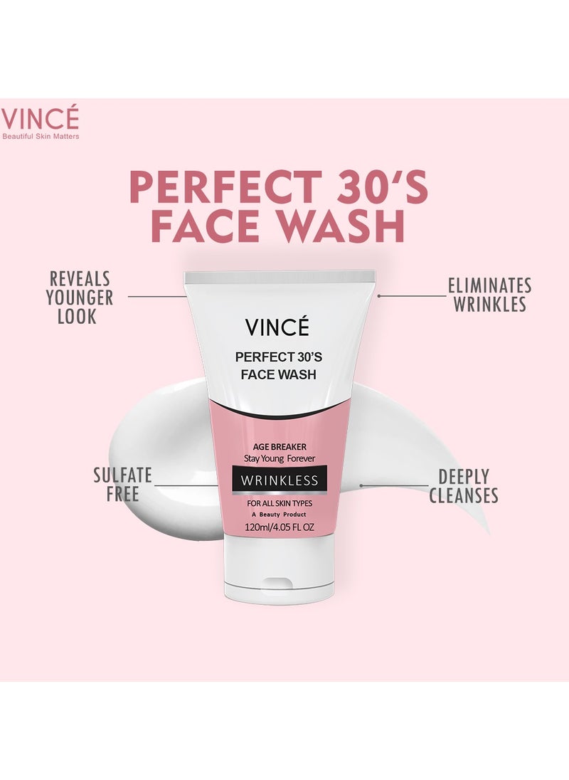 VINCE - Anti-Wrinkle Face Wash – Deep Cleansing & Anti-Aging – Reduces Fine Lines, Wrinkles & Dark Spots – Hydrates and Promotes Even-Toned, Youthful, Glowing Skin – Sulfate-Free – 120ml - Image 1