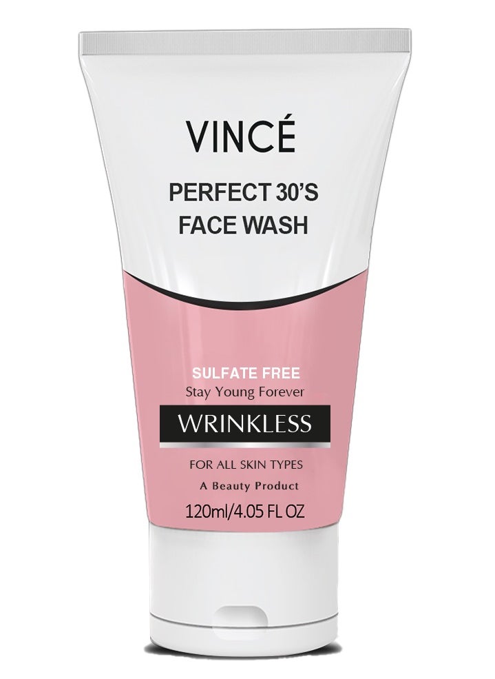 VINCE - Anti-Wrinkle Face Wash – Deep Cleansing & Anti-Aging – Reduces Fine Lines, Wrinkles & Dark Spots – Hydrates and Promotes Even-Toned, Youthful, Glowing Skin – Sulfate-Free – 120ml - Image 1