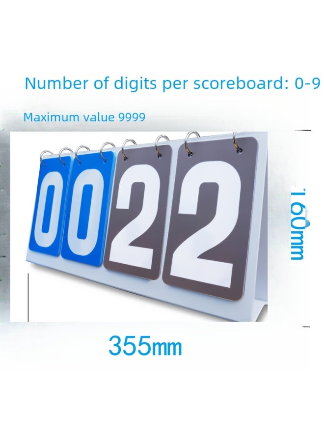 Generic Competition Scoreboard Double-color Scoring Board Two-color Basketball Football Volleyball Scoreboard Number Floor Sticker-Specifications:Waterproof Four-digit Red Scoreboard - Image 3