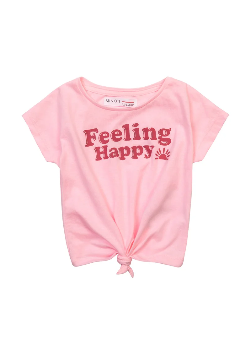 مينوتي Kids Girls Tie front T-shirt