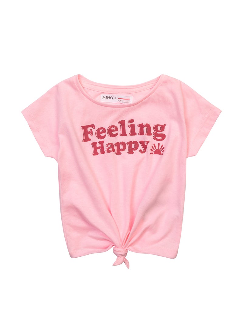 MINOTI Girls Printed T-Shirt with Front Tie  - Image 1