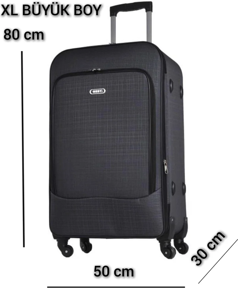 اسبويك Unisex Bellows Large Size Fabric Luggage Suitcase