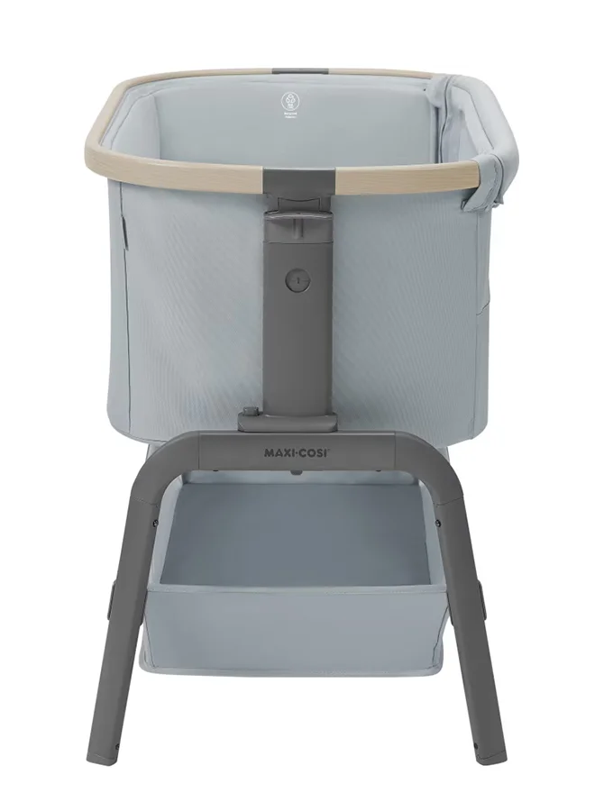Maxi-Cosi Iora Co-Sleeper, Infant Bedside Sleeper Crib, Large Storage Basket, Height Adjustable, 0 - 6 Months, Beyond Grey, 2 Year Warranty