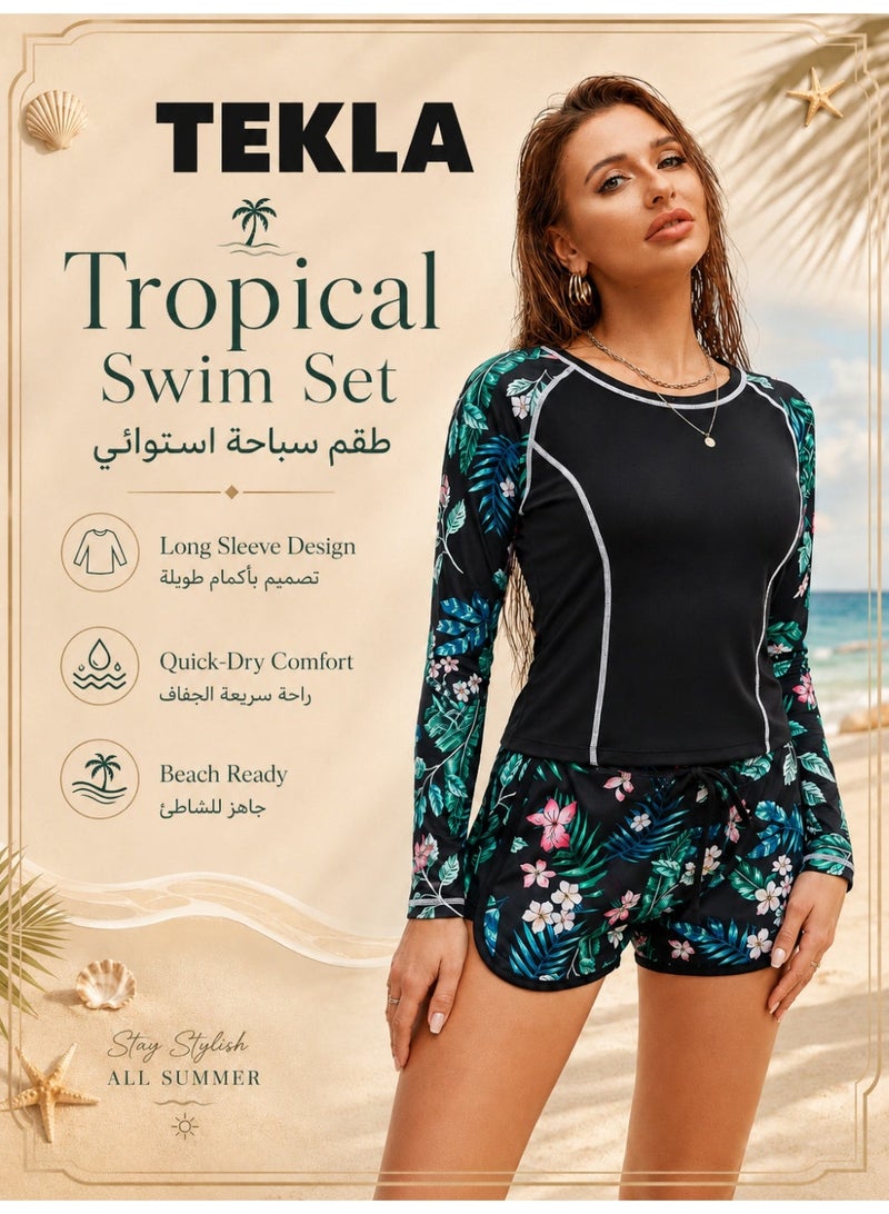 Tekla Tropical Swim Set – Long Sleeve, Quick-Dry & Beach-Ready for All SummerStyle - Image 2