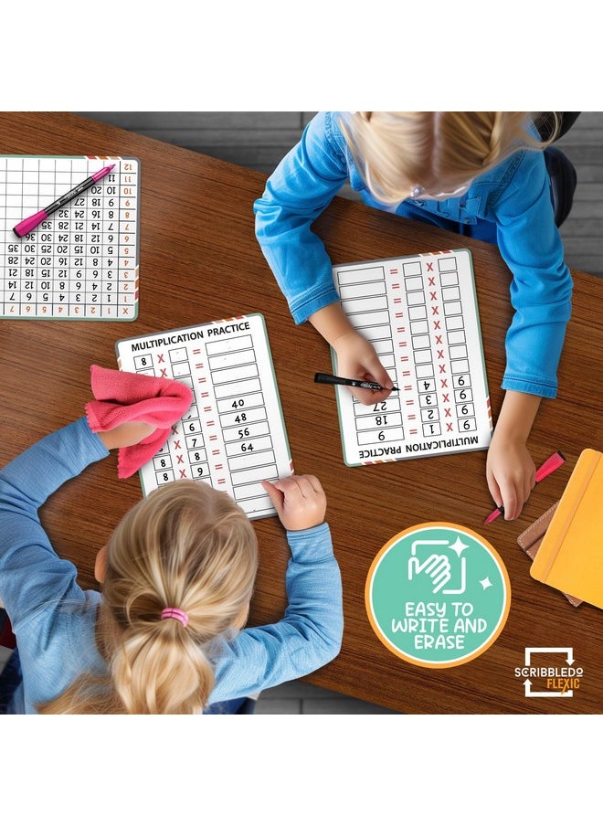 Scribbledo Multiplication Math 9”X12” Small White Board Dry Erase Sheets Math Manipulatives 3Rd Grade Multiplication Times Table Chart Math Supplies Teacher Students Classroom Pack Of 10 Sheets  - Image 4