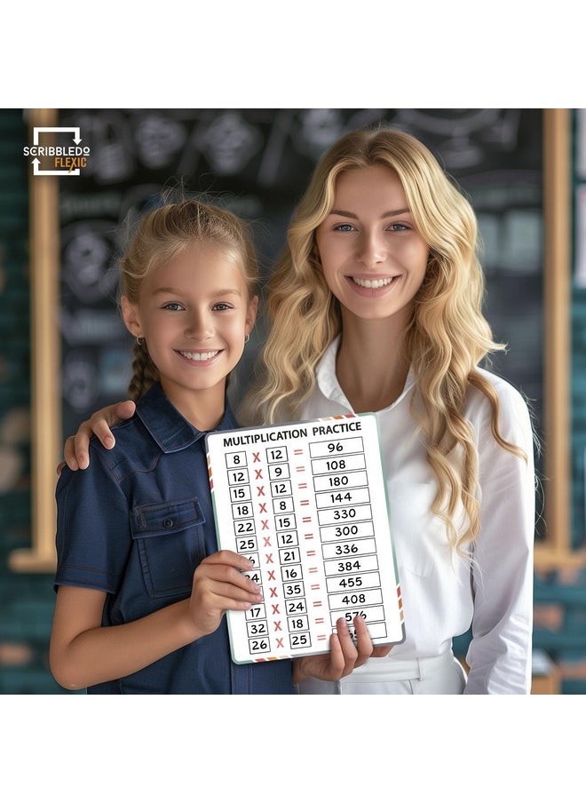 Scribbledo Multiplication Math 9”X12” Small White Board Dry Erase Sheets Math Manipulatives 3Rd Grade Multiplication Times Table Chart Math Supplies Teacher Students Classroom Pack Of 10 Sheets  - Image 3
