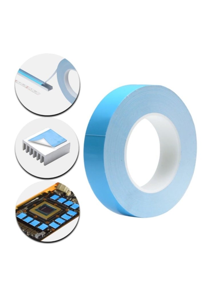 OASIS-TH 2 Packs Thermal Adhesive Tape 10mm X 25 Meters  Double Side Adhesive Thermal Conductive Tape for Heat Sink of LED Light, PC and More, Electrically Insulated  - Image 1