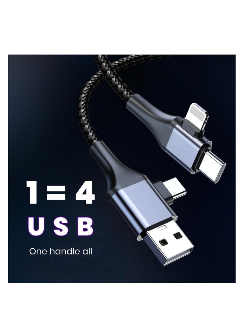 Excefore USB C Cable, 4 in 1 Universal USB Cable, 6ft Travel Charger Cord, Fast Charging Cord PD Type C to C Male to Male, with 480Mbps Data Transfer, Universal Charging Cable for Phone, Computer - Image 4