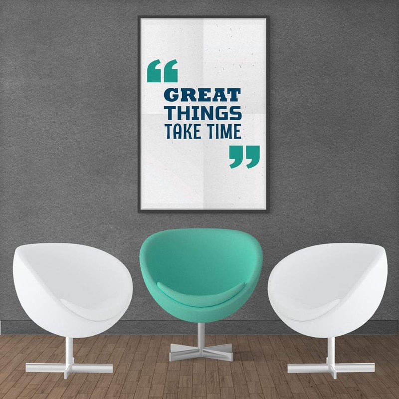Inephos Great Things Take Time Poster Art | Inspirational Posters (Size: 8 inch X 12 inch, Framed, Laminated Print) - Image 4