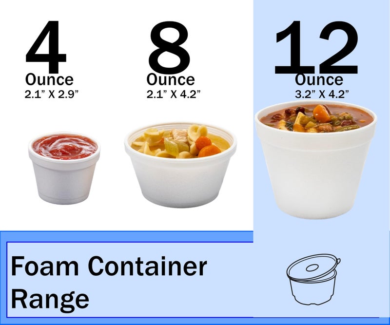 Mr. Miracle Mr Miracle Foam Bowl with Lid for Hot and Cold Foods â€“ 12 Ounce Disposable Soup Container with Vented Lid, Great for Ice Cream, Yogurt, Soup, Takeout [50 pack] - Image 3