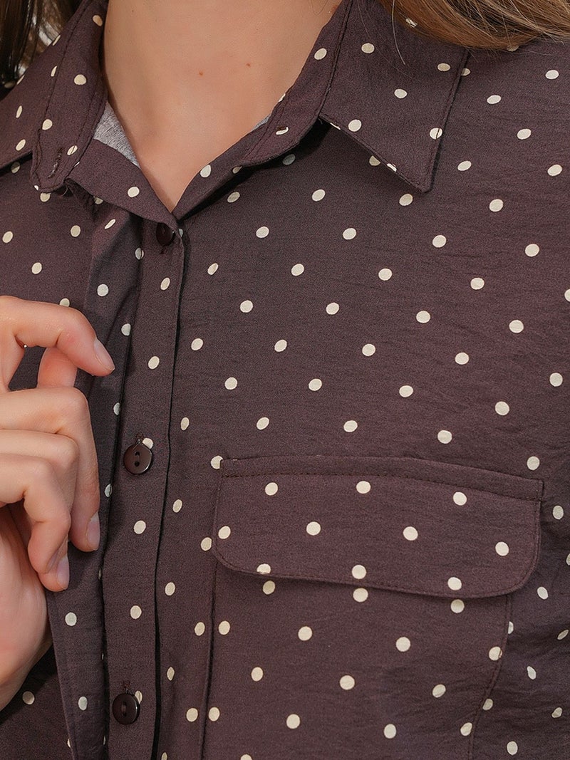 BIG DART BDART Oversized Polka Dot Woven Shirt - Image 4