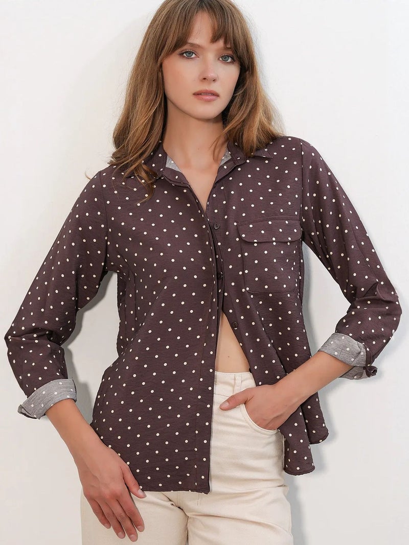 BIG DART BDART Oversized Polka Dot Woven Shirt - Image 2