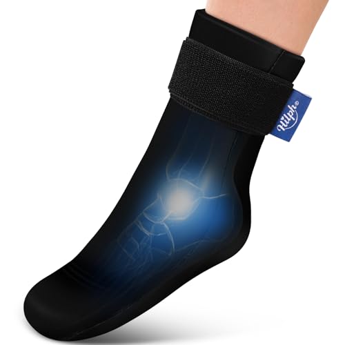 Hilph Full Foot Ice Pack Gel Sock for Hot Cold Therapy Reusable Cooling Sock for Toe Pain Plantar Fasciitis Hot Feet Easy Slip On Design for Chemotherapy Postpartum Recovery 1Pack Black - Image 2