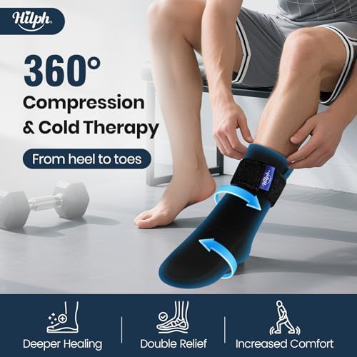 Hilph Full Foot Ice Pack Gel Sock for Hot Cold Therapy Reusable Cooling Sock for Toe Pain Plantar Fasciitis Hot Feet Easy Slip On Design for Chemotherapy Postpartum Recovery 1Pack Black - Image 5