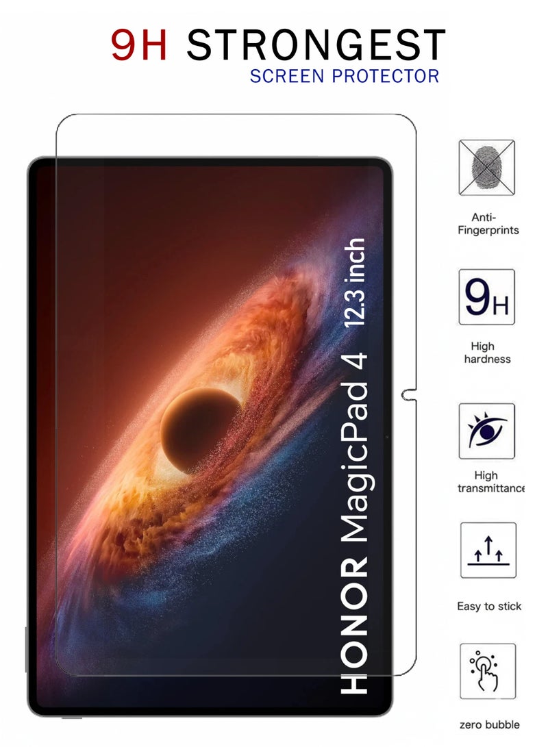 2 Pack Honor MagicPad4  12.3 inch Tempered Glass Screen Protector | HD Scratch Resistant, High Transparency, Delicate Touch, Anti-Explosion, Bubble-Free | Easy Installation for Honor MagicPad4  12.3 inch - Clear - Image 2