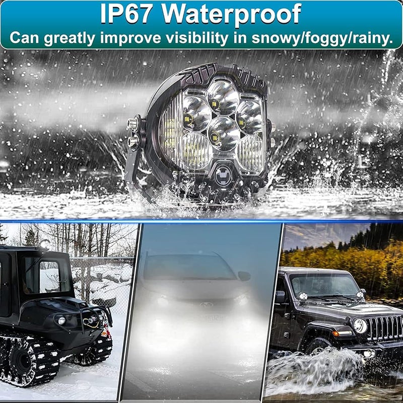 ZJUSDO 5 Inch Offroad LED Light, Waterproof IP67 Flood Driving Light Spot Flood Combo Light with Amber DRL for Car Truck Tractor 4x4 SUV ATV Boat Pack of 1 - Image 5