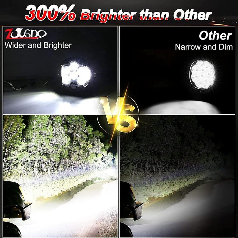 ZJUSDO 5 Inch Offroad LED Light, Waterproof IP67 Flood Driving Light Spot Flood Combo Light with Amber DRL for Car Truck Tractor 4x4 SUV ATV Boat Pack of 1 - Image 3