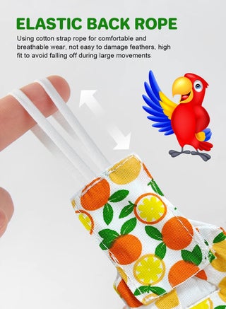 6 Pieces Bird Diapers, Washable Reusable Parrots Nappy with Waterproof Inner Layer Soft Small Pet Birds Flight Suit for Budgie Parakeet Cockatiel - view 2