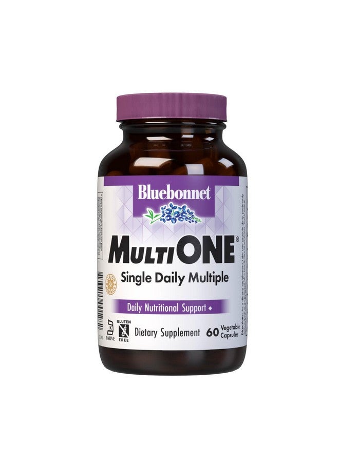Bluebonnet Nutrition Mult One (with Iron), Daily Nutritional Support*, Vegetarian Friendly, Kosher Certified, Gluten-Free, Dairy-Free, 60 Vegetable Capsules, 60 Servings - Image 1
