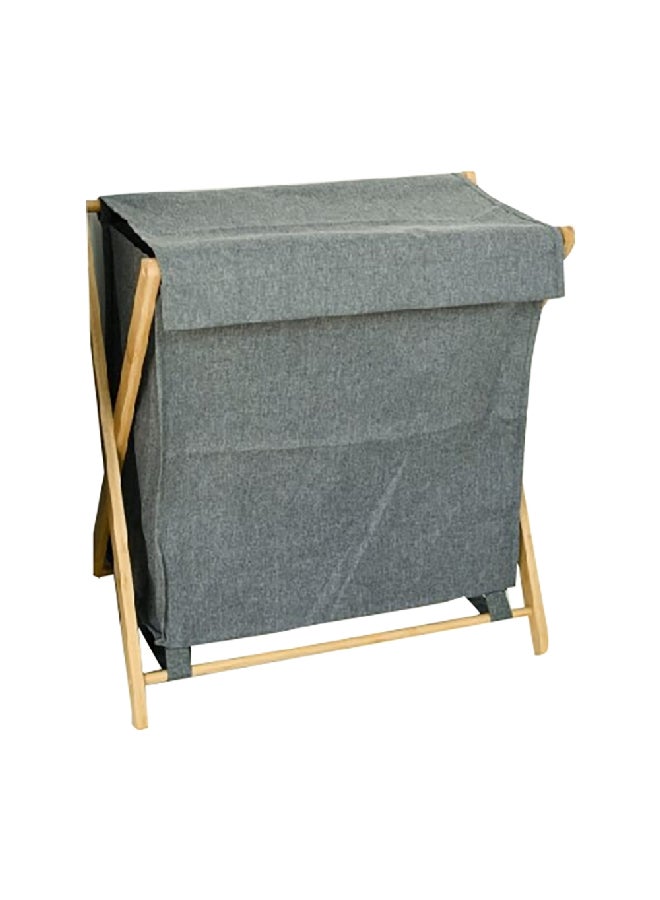 HONEYBEE Folding Design Close Top Bamboo Laundry Hamper Grey 59 x 34 x 56 cm SSB0095A-A