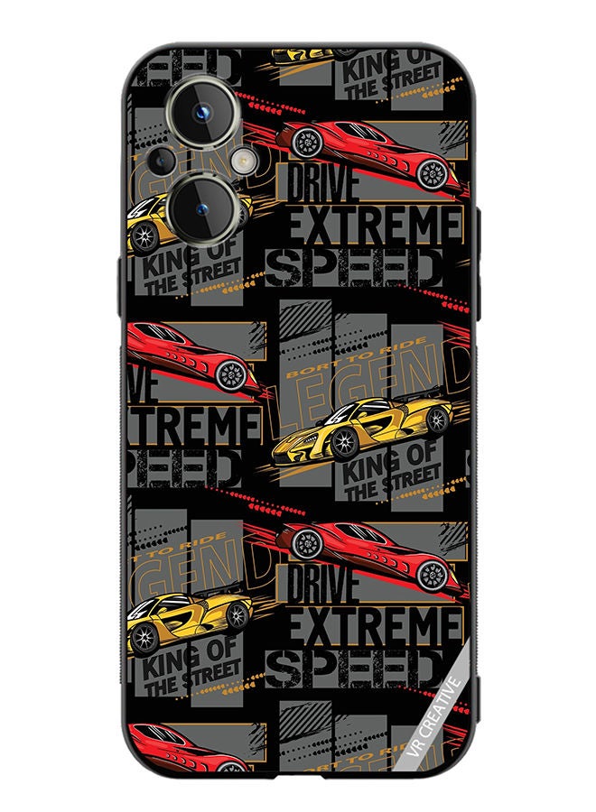 VR CREATIVE Protective Case Cover For OnePlus Nord N20 5G Abstract Seamless Pattern With Sport Cars Design Multicolour - Image 1