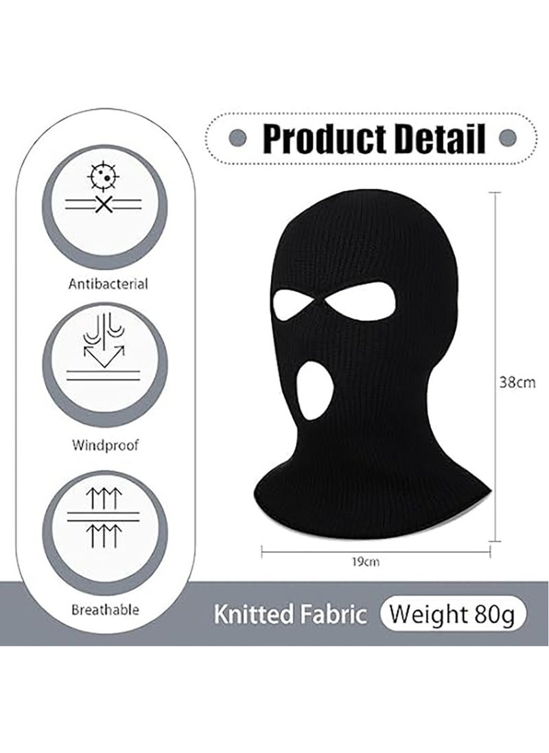 RATSAW 3 Hole Balaclava Full Face Mask Unisex Winter Neck Warm Knitted Balaclava Face Cover for Men Women Outdoor Sport Fishing Skiing One Size Fit All  - Image 2