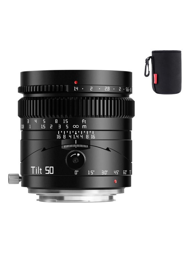 TTArtisan 50mm F1.4 Tilt Lens, Compatible with Full-Frame Sony E-Mount Mirrorless Cameras Alpha a7 a7II a7III a7R a7RII a7RIII a7RIV a7S a7SII a9 a7C - Image 1