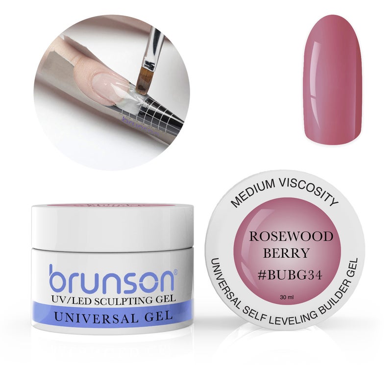 Brunson Builder Gel in Jar 30ml Professional Sculpting Builder Gel for Nail Extensions Overlays and 3D Nail Art UV LED Self Leveling Gel for Long Lasting High Gloss Nails