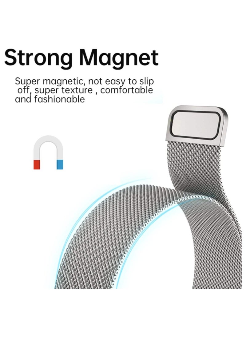 TWEGGON Milanese Loop Band/Strap for Apple Watch All Series Compatible with 46mm/45mm/44mm/49mm Starlight  - Image 2