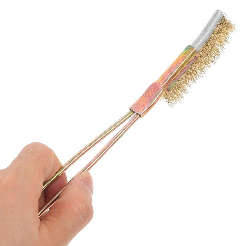 3pcs Mini Steel Wire Brush Set for Rust Removal with Curved Copper Wire Heads, Metal Scrub Brushes for Home, Car, and Industrial Cleaning in Narrow and Hard-to-Reach Areas - Image 4