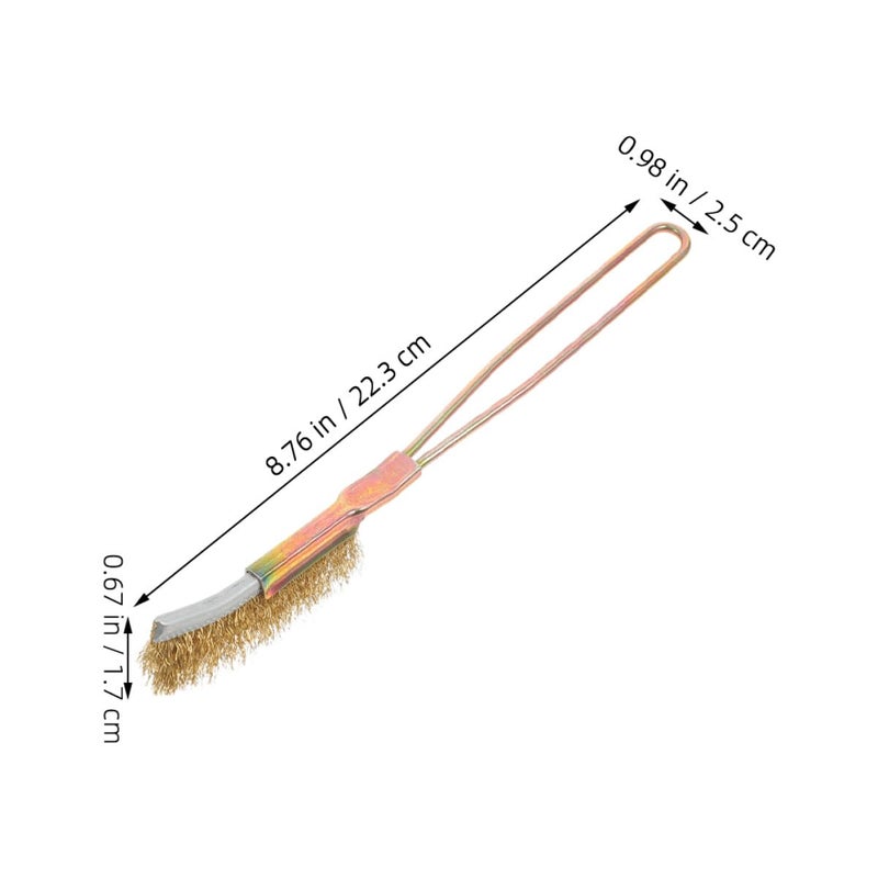 3pcs Mini Steel Wire Brush Set for Rust Removal with Curved Copper Wire Heads, Metal Scrub Brushes for Home, Car, and Industrial Cleaning in Narrow and Hard-to-Reach Areas - Image 2