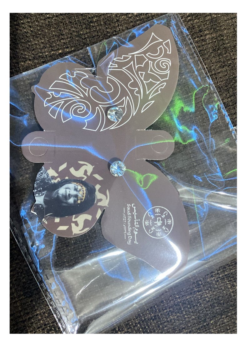 12 Butterfly Cards With The Founding Day Logo And Earring - Image 1